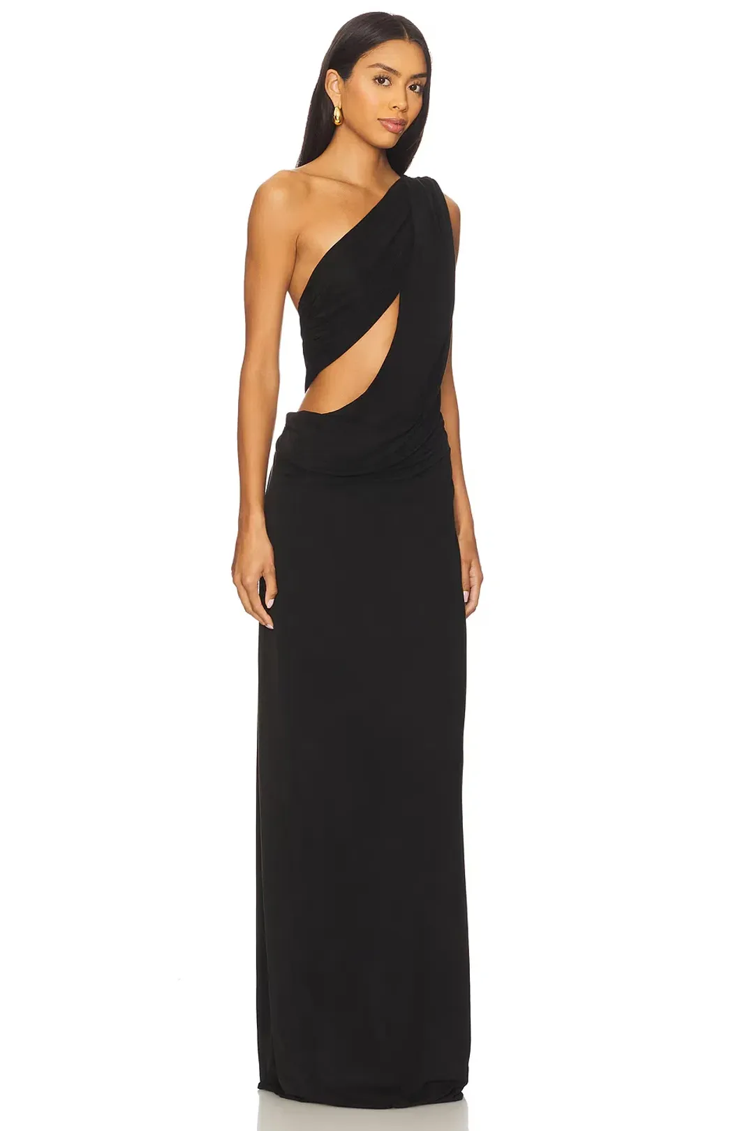 MISHA THE SOLSTICE CUPRO DRESS in BLACK SIZE S / 8 AU for rent on The Volte - main image