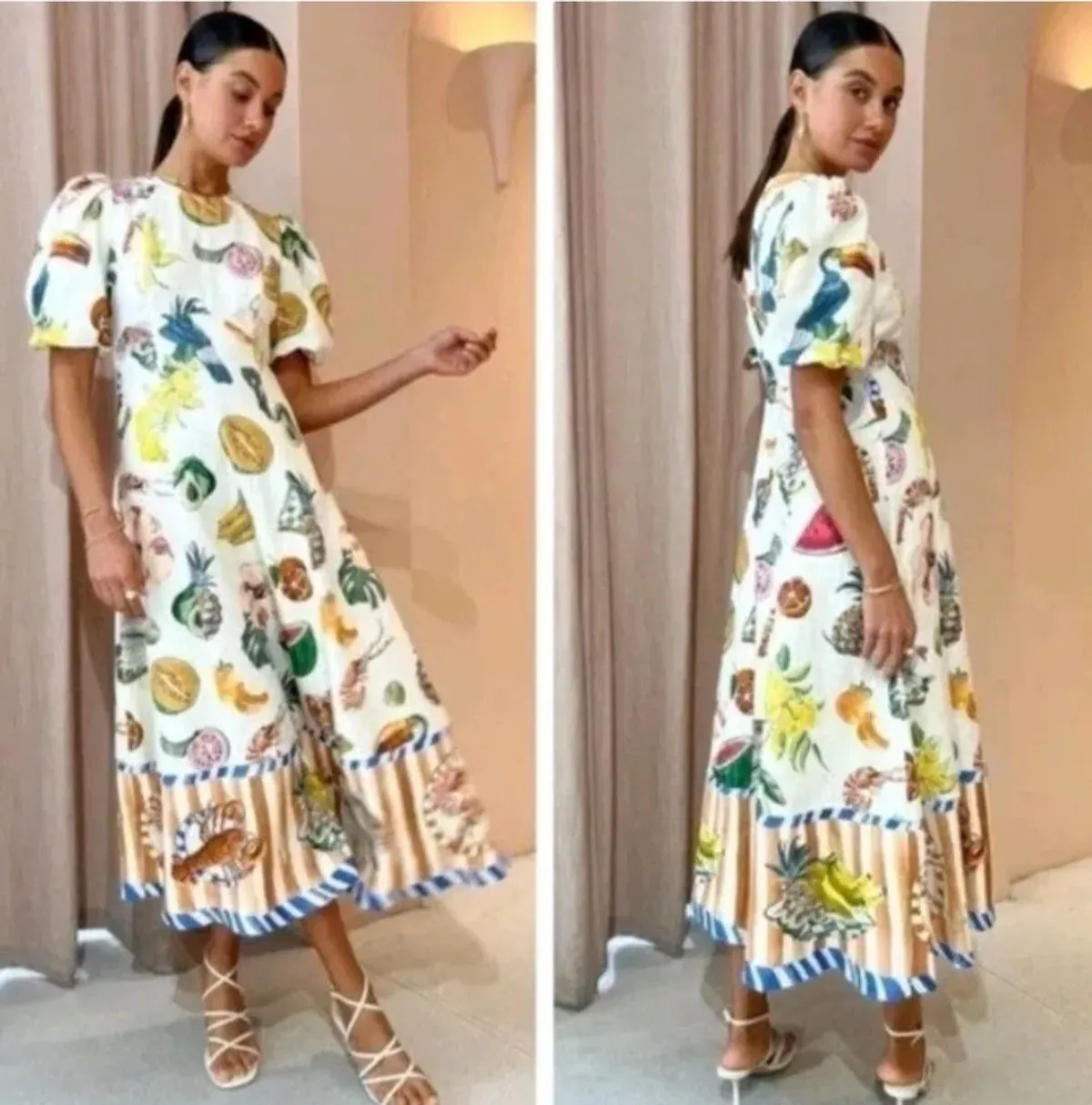 Alemais Theo Midi Dress in Print Size 8 - Image 3