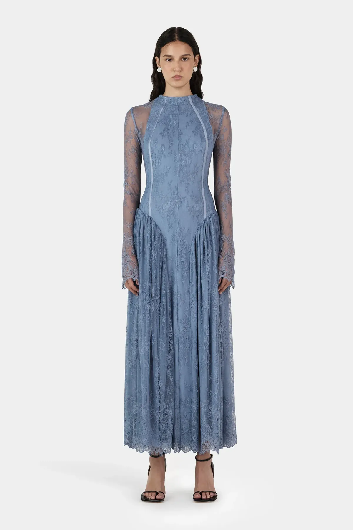 Hansen And Gretel Violetta Lace Dress Steel Grey Size 10 - Image 1