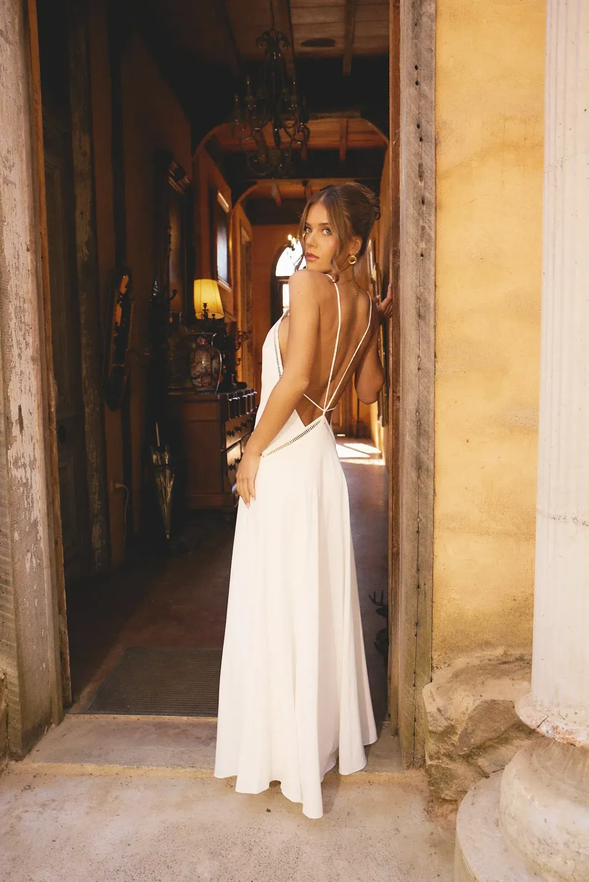 Sasha Therese Posey Maxi Dress White size small - Image 3