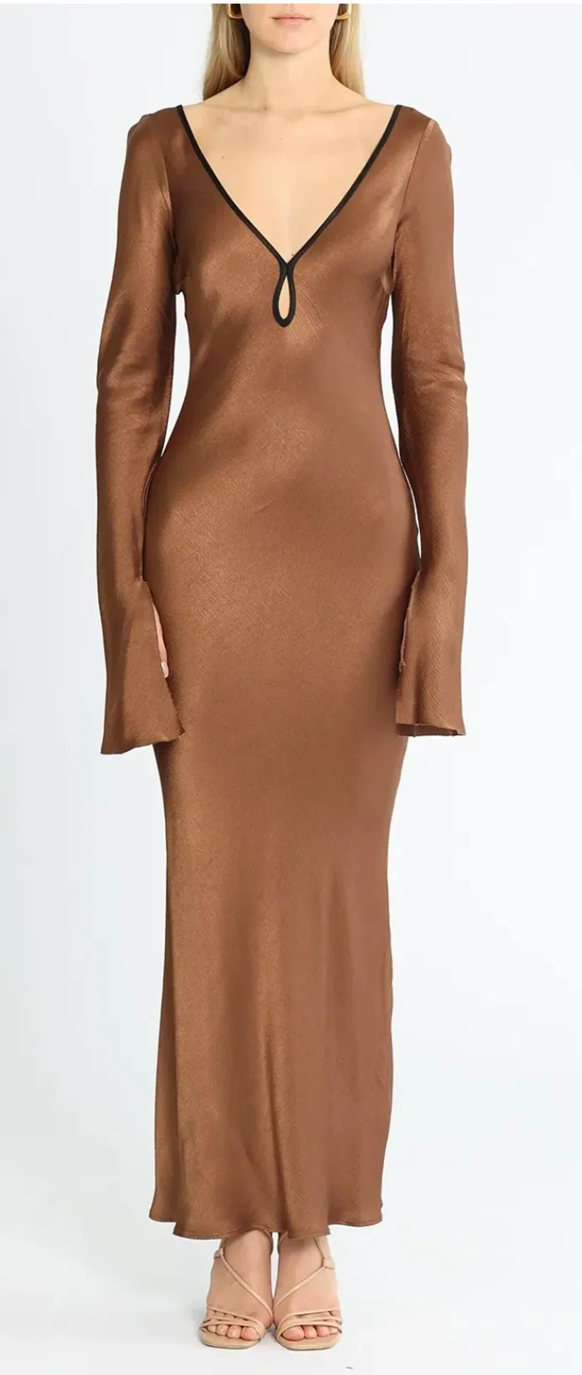 Bec and Bridge Annika Long Sleeve Maxi Dress - Brown - Image 1