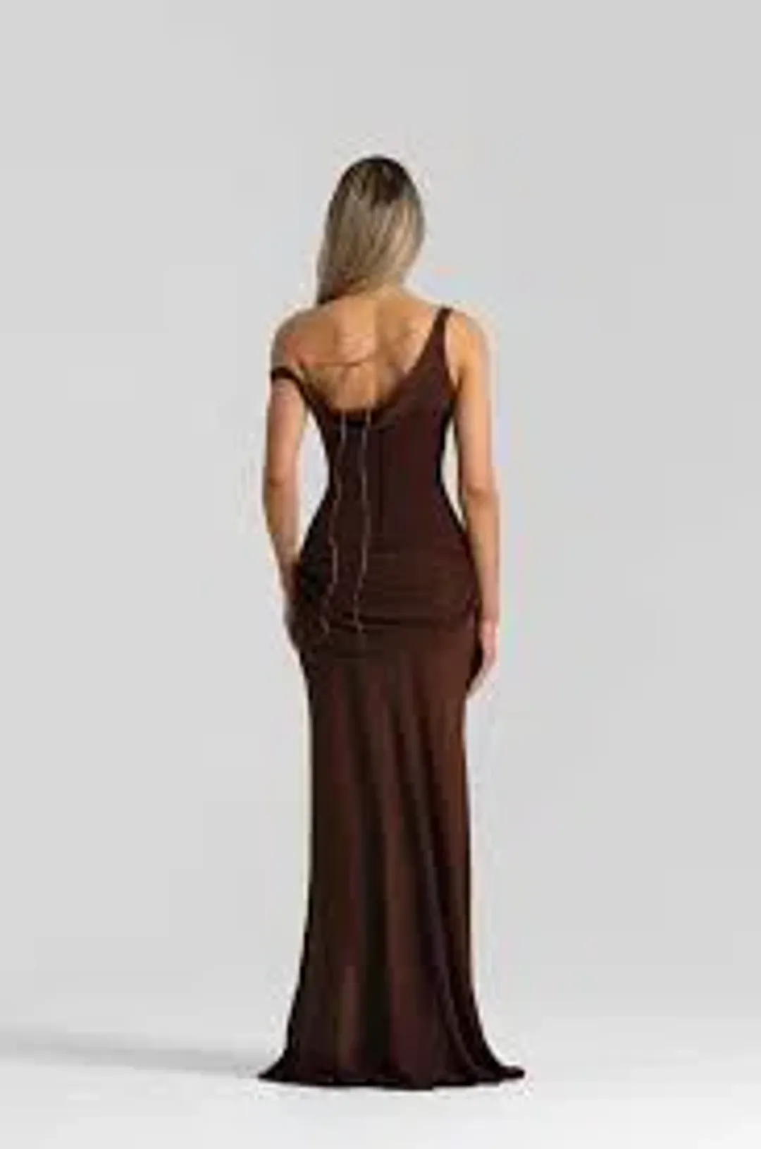 NATALIE ROLT CADENCE MAXI GOWN BROWN SIZE 8 for rent on The Volte - main image