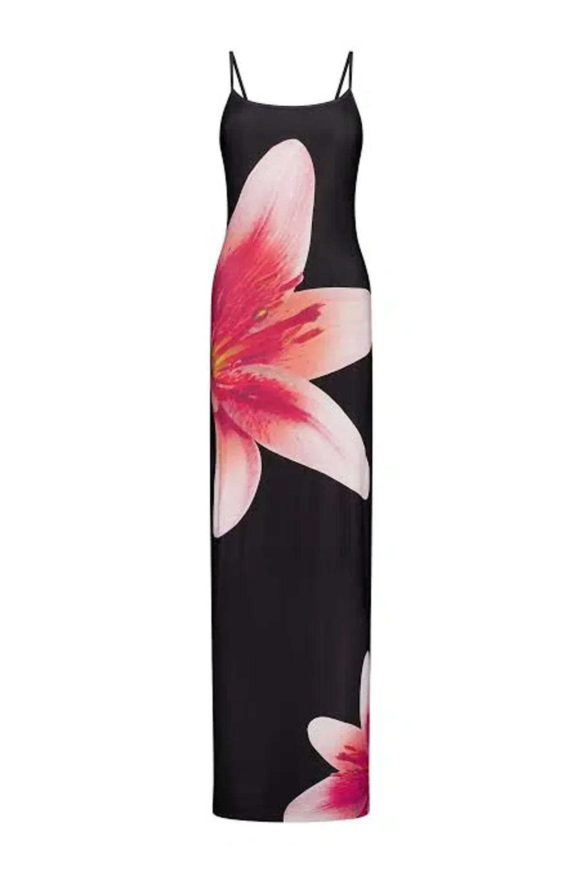 With Harper Lu Lily Floral Maxi Dress Black Pink Small S 8 - Image 5