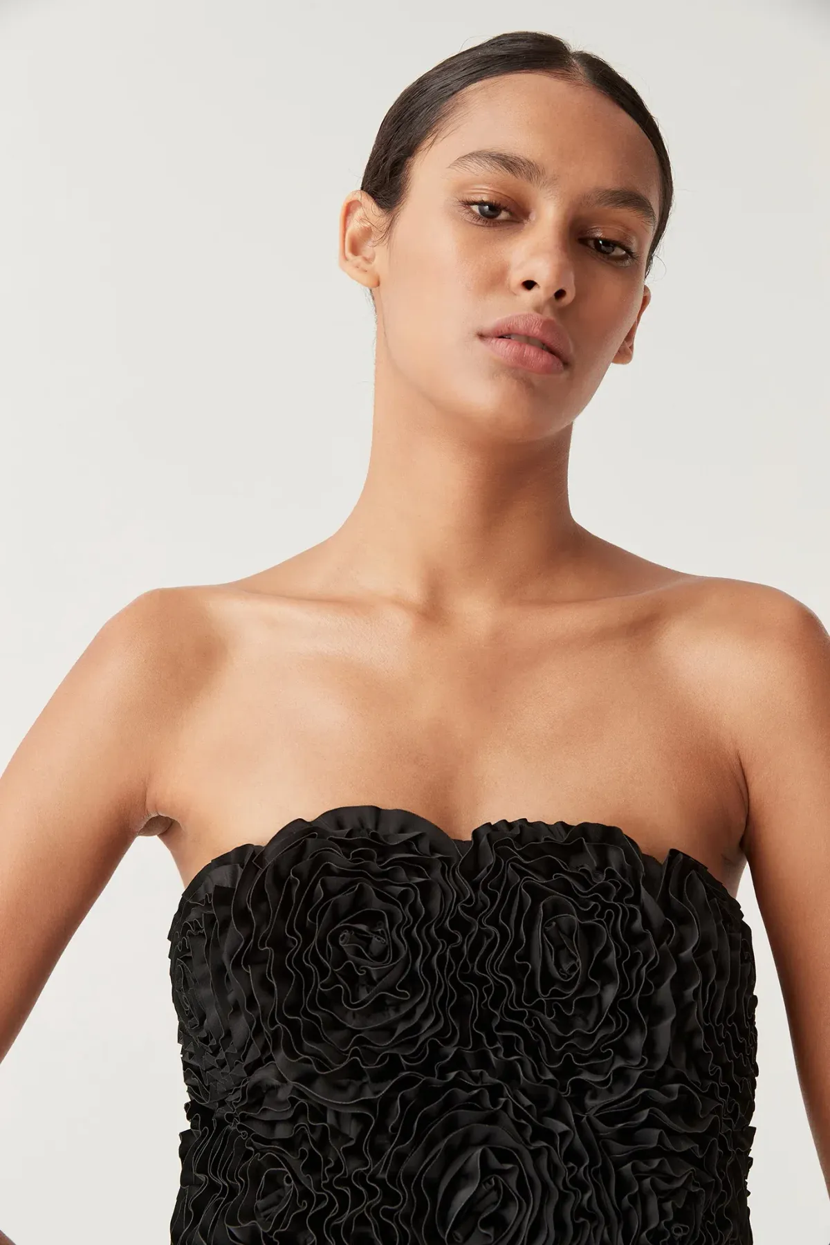 AJE Gazer Rosette Rose Mini Dress Black Medium M 10 - Image 3