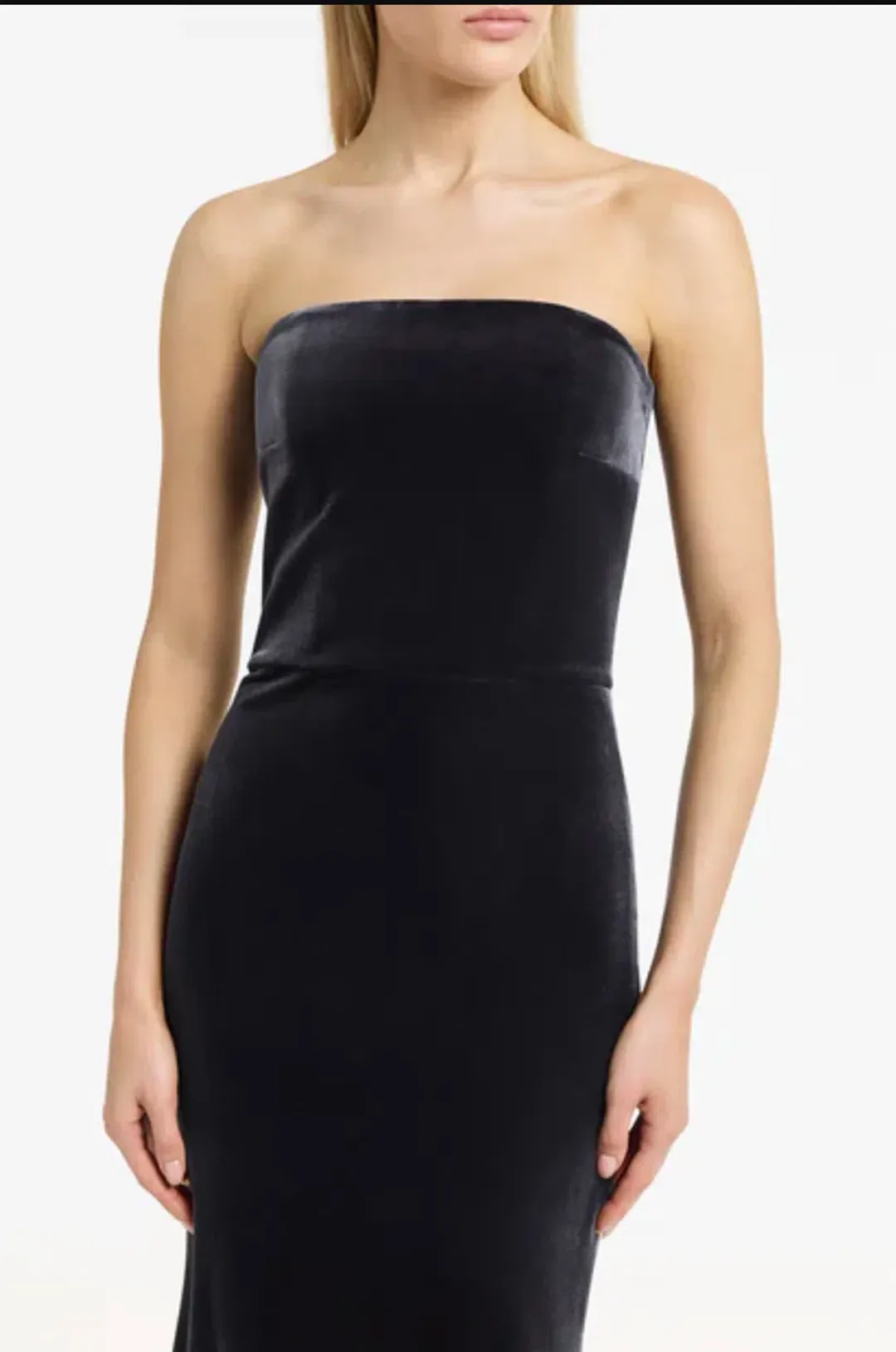 Carla Zampatti Midnight Velvet strapless gown, size 6 for rent on The Volte - main image
