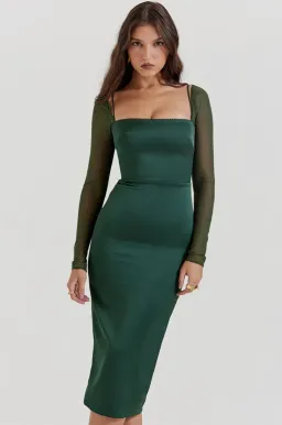 House of CB Ellica satin midi dress, size S for rent on The Volte - image 2