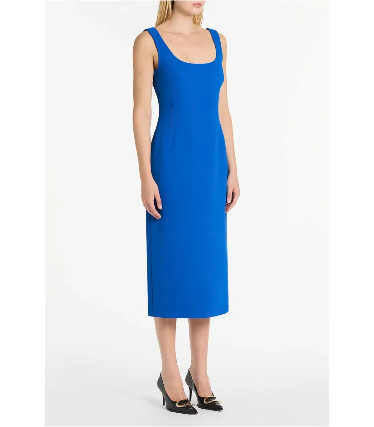 Carla Zampatti Cobalt crepe dress, size 6 for rent on The Volte - main image