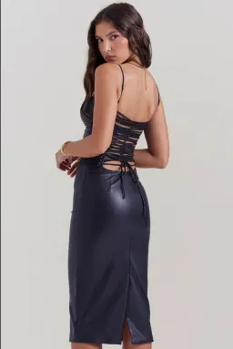 House of CB Jalena leather dress, size S for rent on The Volte - image 1