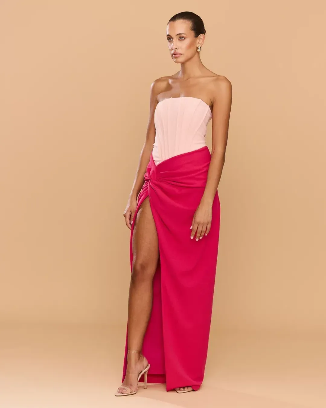 Pink Maxi Cinthia Dress by Catherine Ferraro Size 8 for rent on The Volte - main image