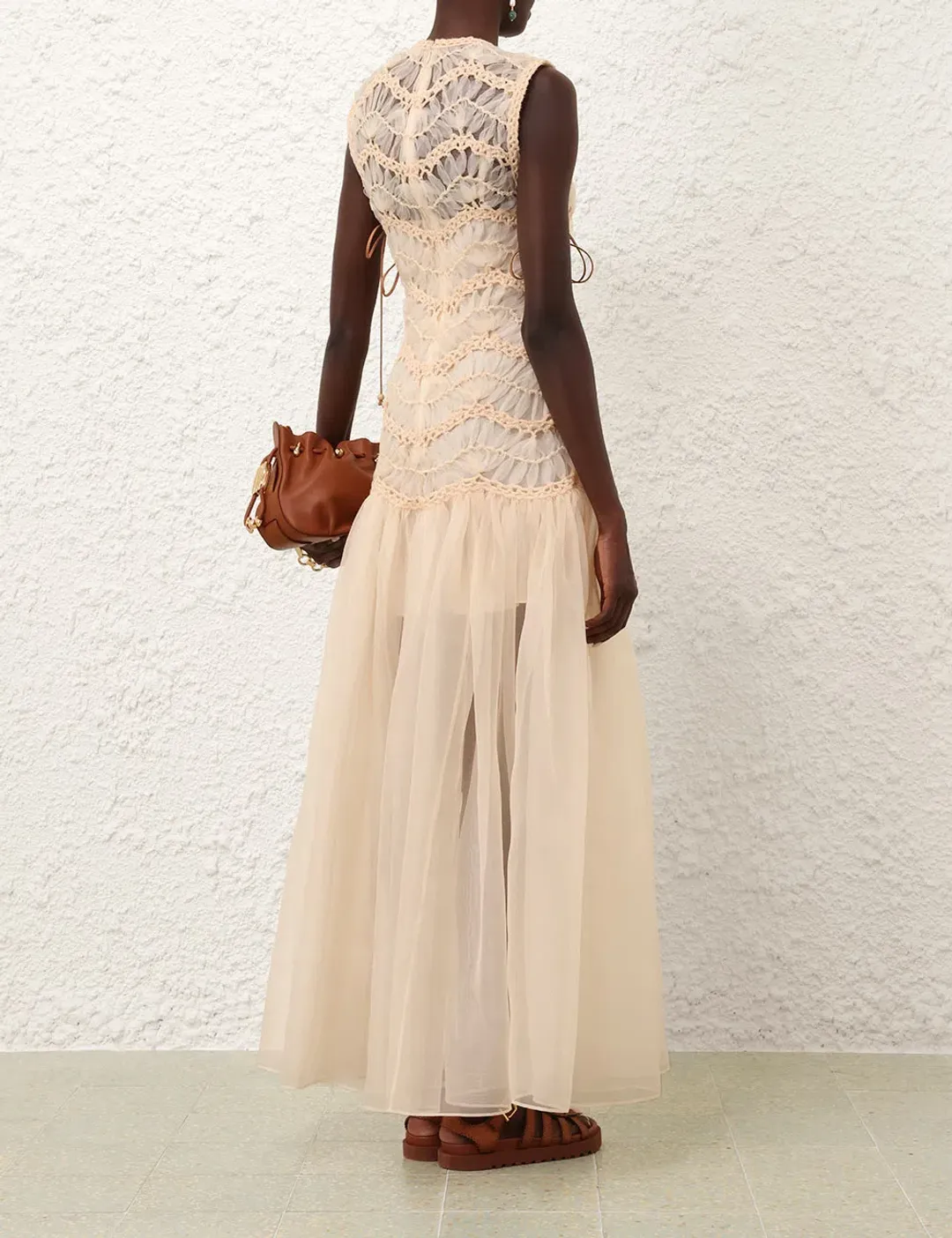 Zimmermann Illuminate Macramè Maxi Dress for rent on The Volte - main image