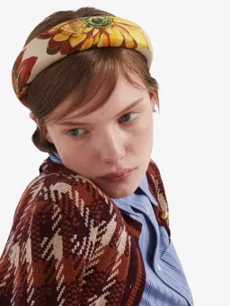 Prada Floral-Print Brand-Plaque Headband for rent on The Volte - image 2