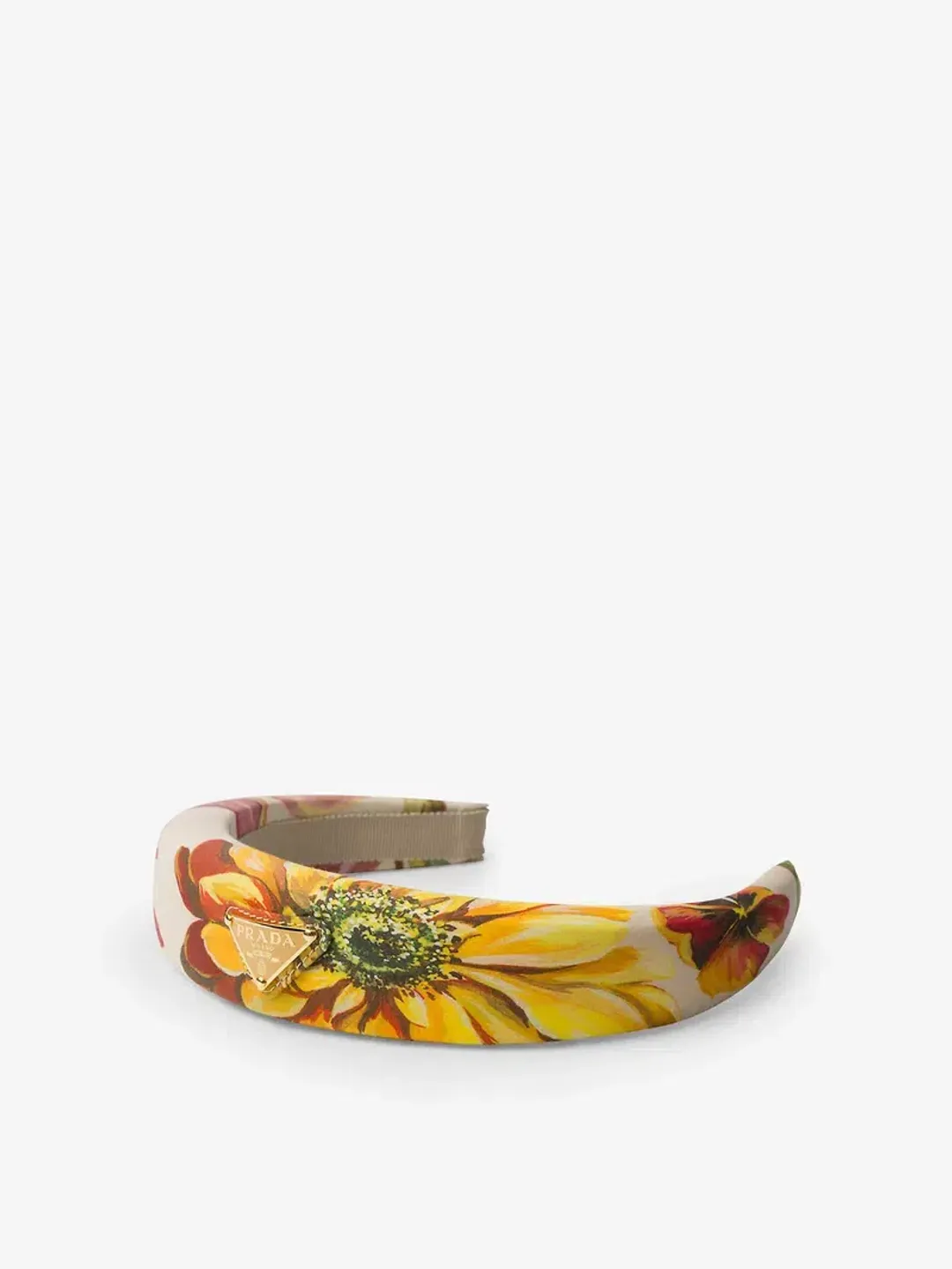 Prada Floral-Print Brand-Plaque Headband for rent on The Volte - main image