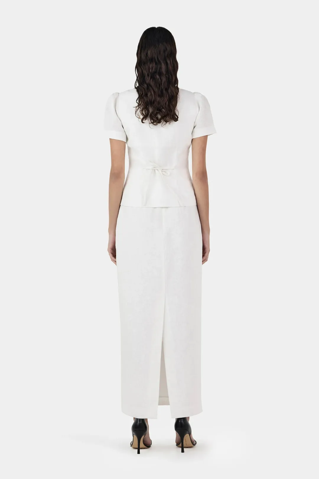 Hansen And Gretel Sellar Linen Top Ivory Size 8 for rent on The Volte - main image