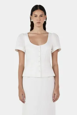Hansen And Gretel Sellar Linen Top Ivory Size 8 for rent on The Volte - image 1