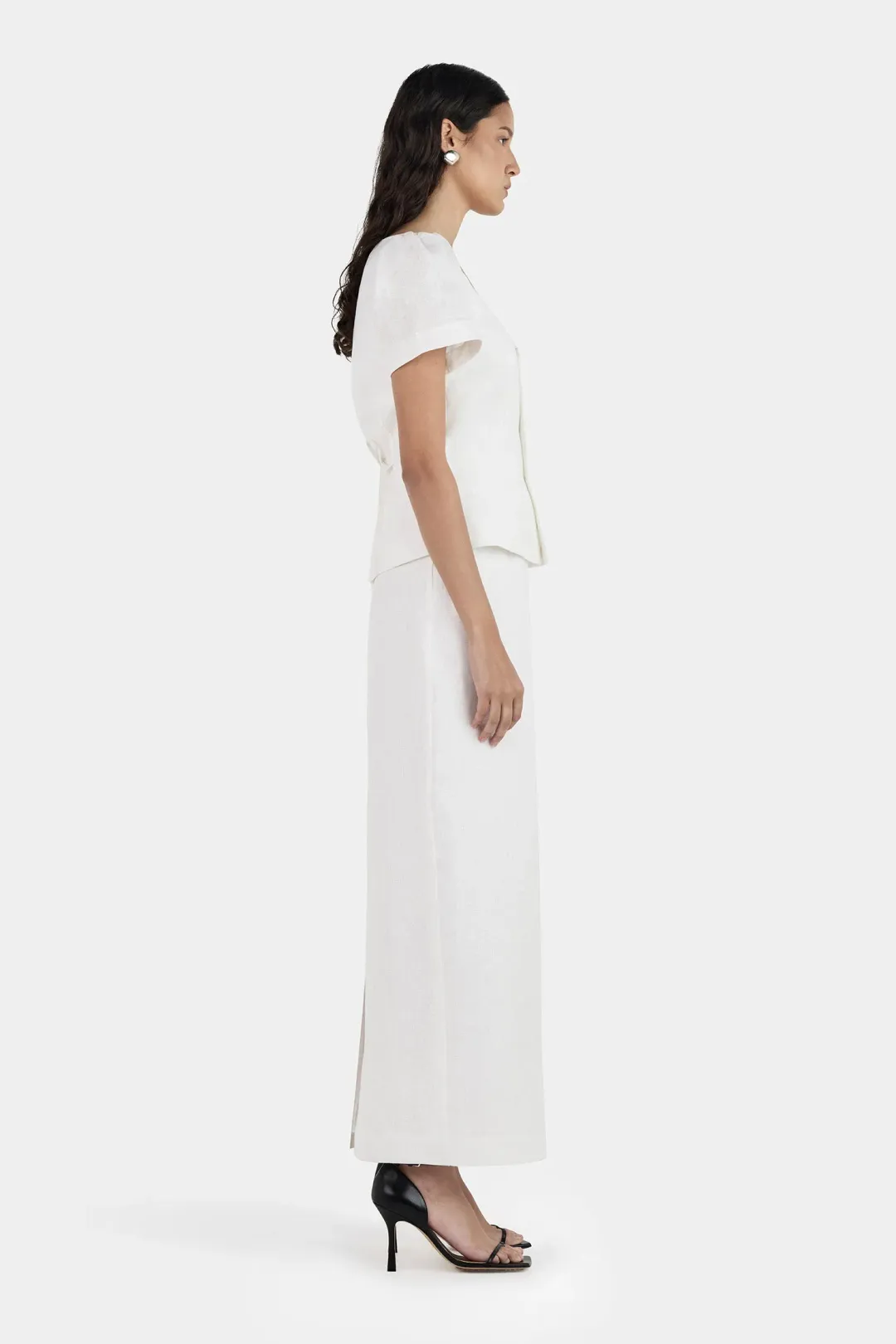 Hansen And Gretel Sellar Linen Top Ivory Size 8 for rent on The Volte - main image