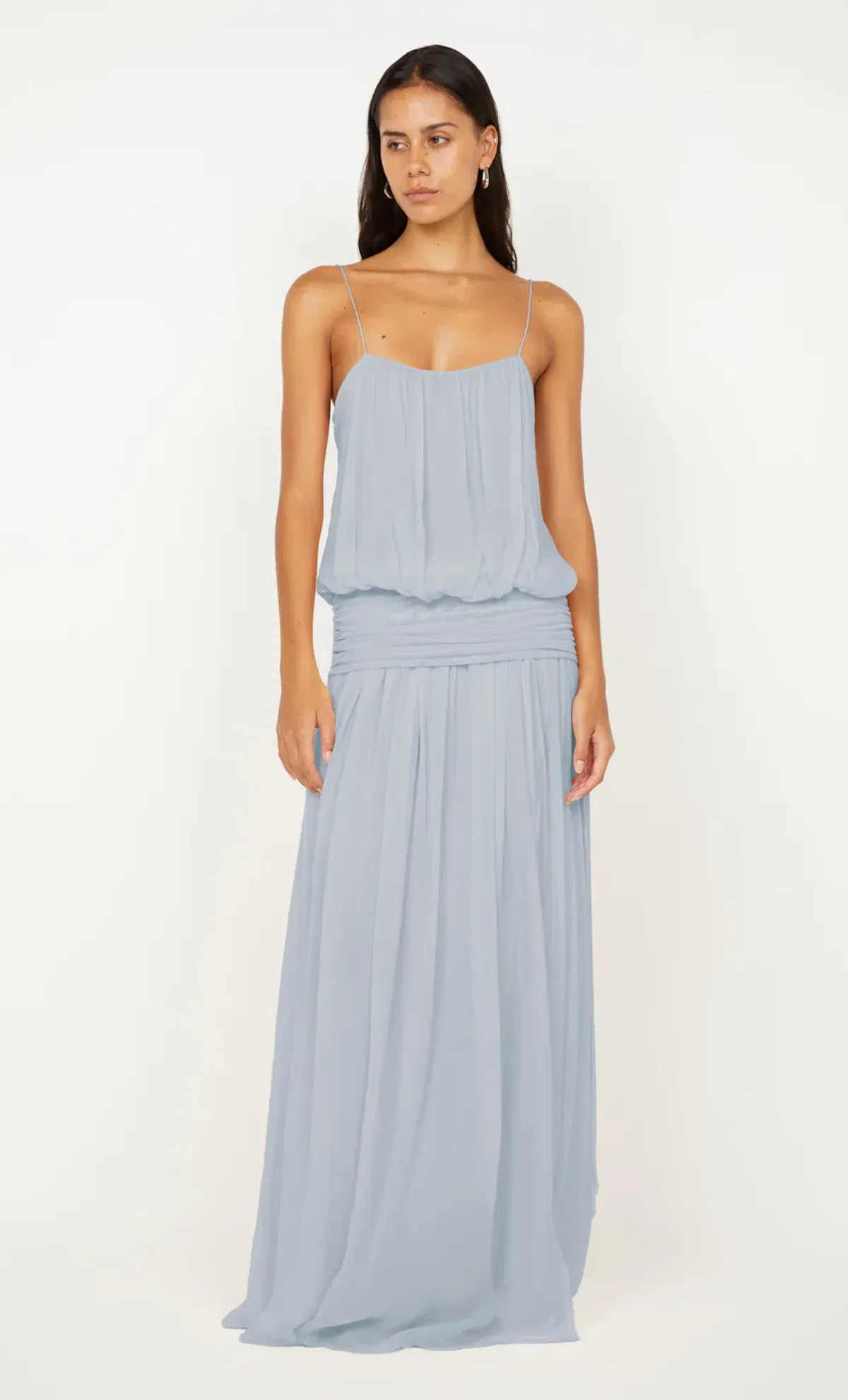 Camille Blouson Dress in Cloud Blue for rent on The Volte - main image