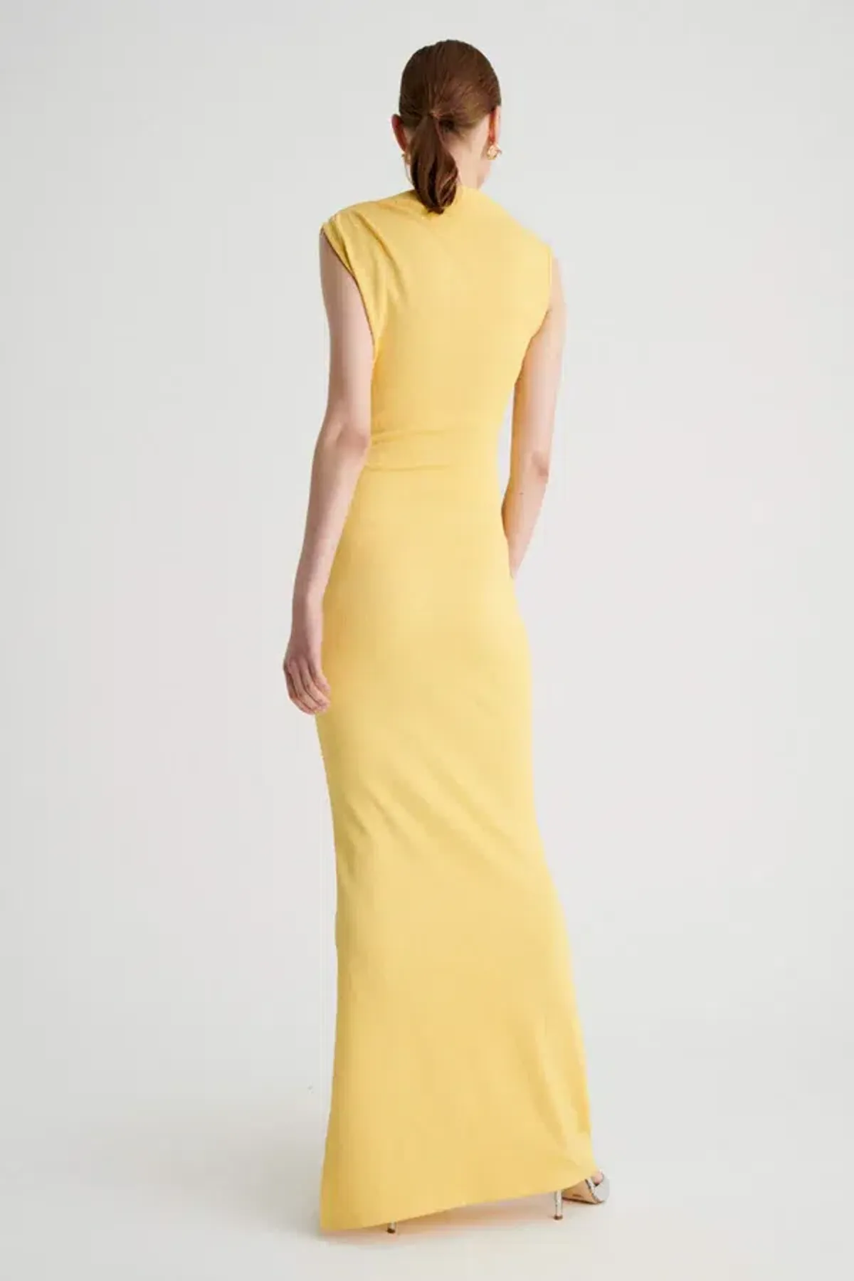 Suboo - Vega Rouched Front Midi Dress - Butter Yellow - Image 3
