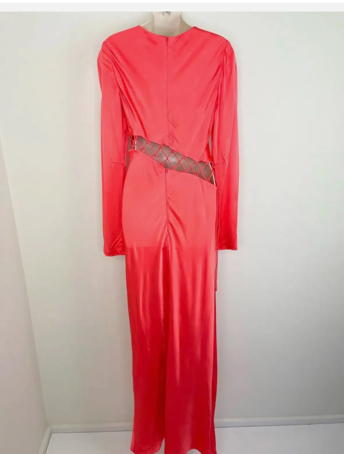 Shona Joy Lydie Asymmetric Red Maxi Dress with tie detail Size 10 - Image 5