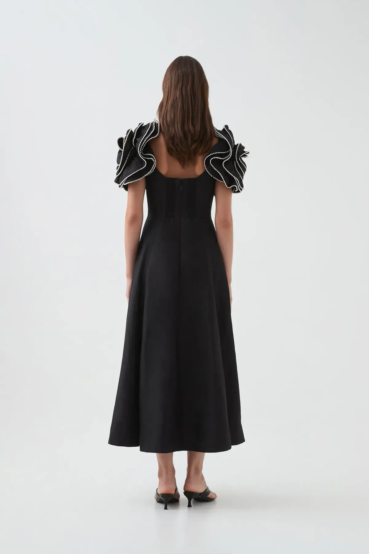Aje Twyla Midi Dress Black Size 8 - Image 3