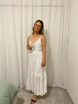 Sheike White Heaven V Neck Maxi Dress. Size 8 for rent on The Volte - image 2