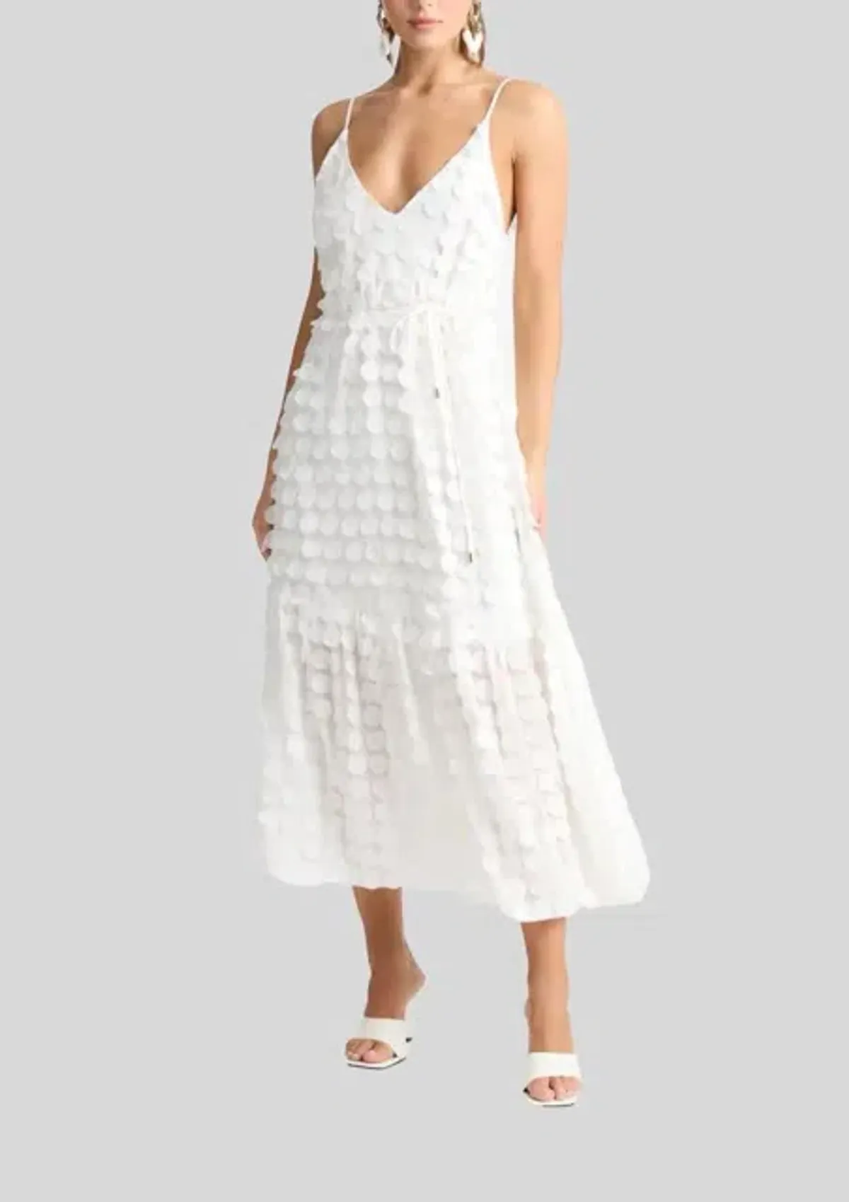 Sheike White Heaven V Neck Maxi Dress. Size 8 - Image 3