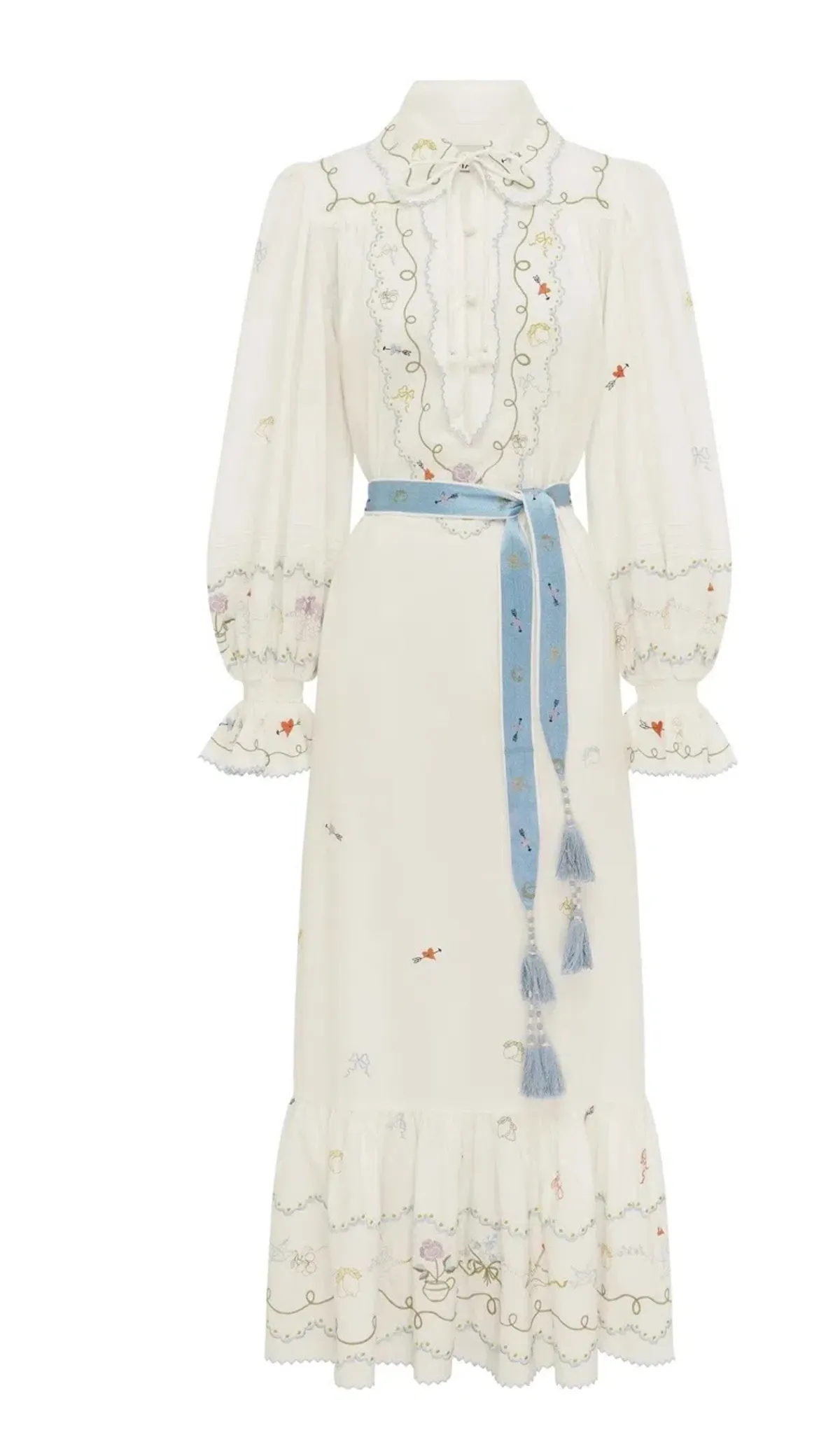 ALEMAIS GIULIA EMBROIDERED MIDI DRESS BOHO SIZE AU 12 fit 14 - Image 6
