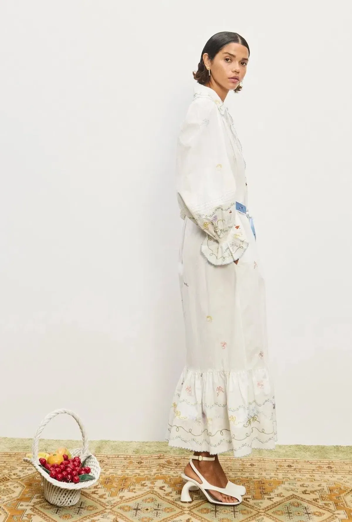 ALEMAIS GIULIA EMBROIDERED MIDI DRESS BOHO SIZE AU 12 fit 14 - Image 2