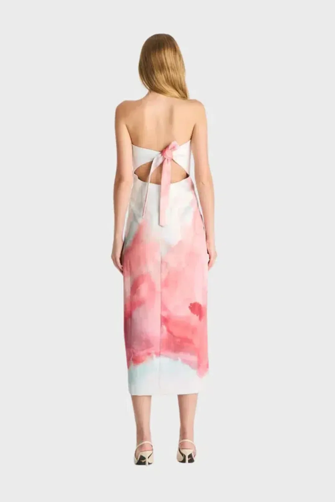 Romy - LJ Strapless Tailored Midi Dress for rent on The Volte - main image