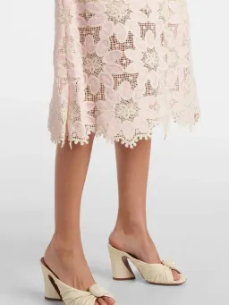 Zimmermann Ottie Baby Pink Lace Midi Dress Size 3 AU 14 / US 10 Scalloped Long Sleeve Cotton Shift for rent on The Volte - image 6
