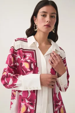 AJE ATOMIC SILK SHIRT AND RELAXED PANTS SET BOLDLY BLOOMING SIZE AU 10 & 12 for rent on The Volte - image 5