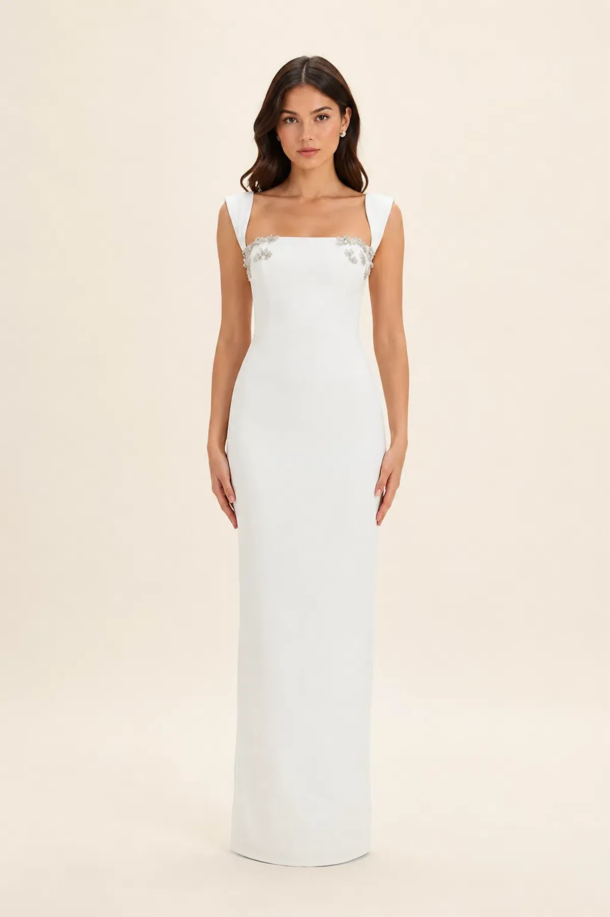Rachel Gilbert Crystal-embellished Malia Gown in Ivory Size AU10 | Bridal collection, white wedding dresses, rehearsal outfits for rent on The Volte - main image