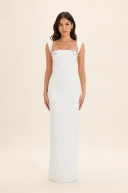 Rachel Gilbert Crystal-embellished Malia Gown in Ivory Size AU10 | Bridal collection, white wedding dresses, rehearsal outfits for rent on The Volte - image 1