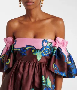 ALEMAIS AZALEA OFF-SHOULDER SATIN MIDI DRESS FLORAL SIZE AU 14 for rent on The Volte - image 5