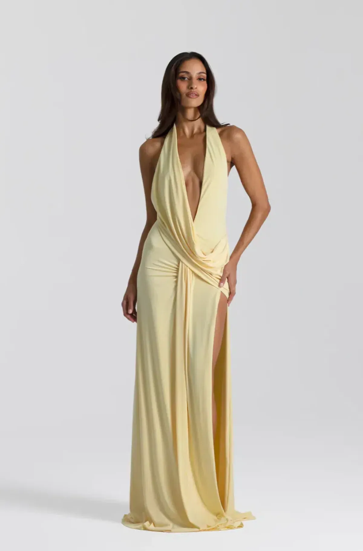 Natalie Rolt Winona Gown Lemon Size 1 (AU 8) for rent on The Volte - main image