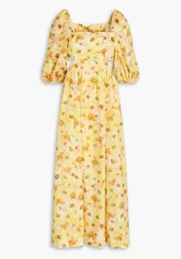 Zimmermann Lightburst Cut Out Midi Dress Yellow | Size 2 AU 12 for rent on The Volte - image 1