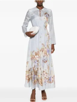 Zimmermann Coco Billow Maxi Dress Size 4 / AU 16 Silk Powder Blue Floral Print Long Sleeve for rent on The Volte - image 5