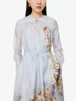 Zimmermann Coco Billow Maxi Dress Size 4 / AU 16 Silk Powder Blue Floral Print Long Sleeve for rent on The Volte - image 4