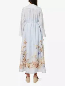 Zimmermann Coco Billow Maxi Dress Size 4 / AU 16 Silk Powder Blue Floral Print Long Sleeve for rent on The Volte - image 3