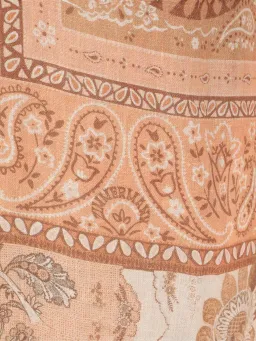 Zimmermann Lucky Tunic Midi Dress Size 4 / AU 16 Linen Peach Floral Print Long Sleeve for rent on The Volte - image 4