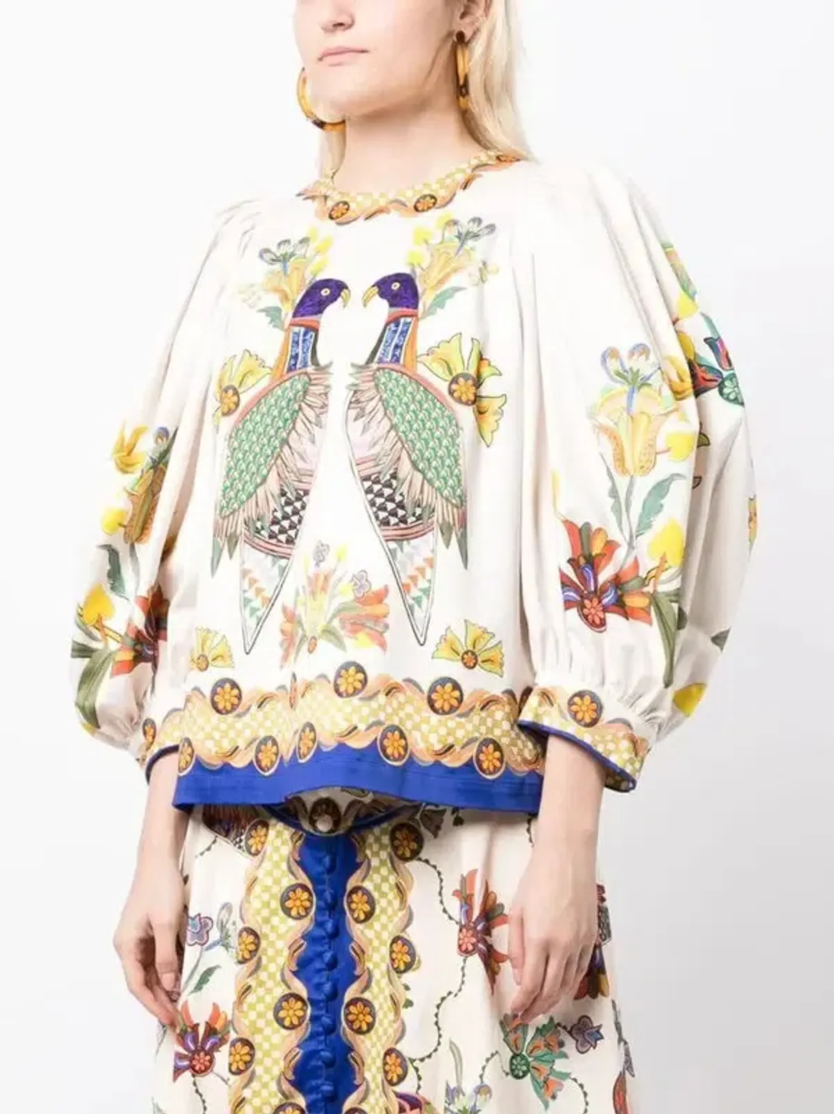 Alémais Effie Puff Sleeve Top in Multi Size 10 - Image 2