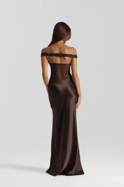 Natalie Rolt Gwyneth Gown Espresso Size 8 for rent on The Volte - image 2