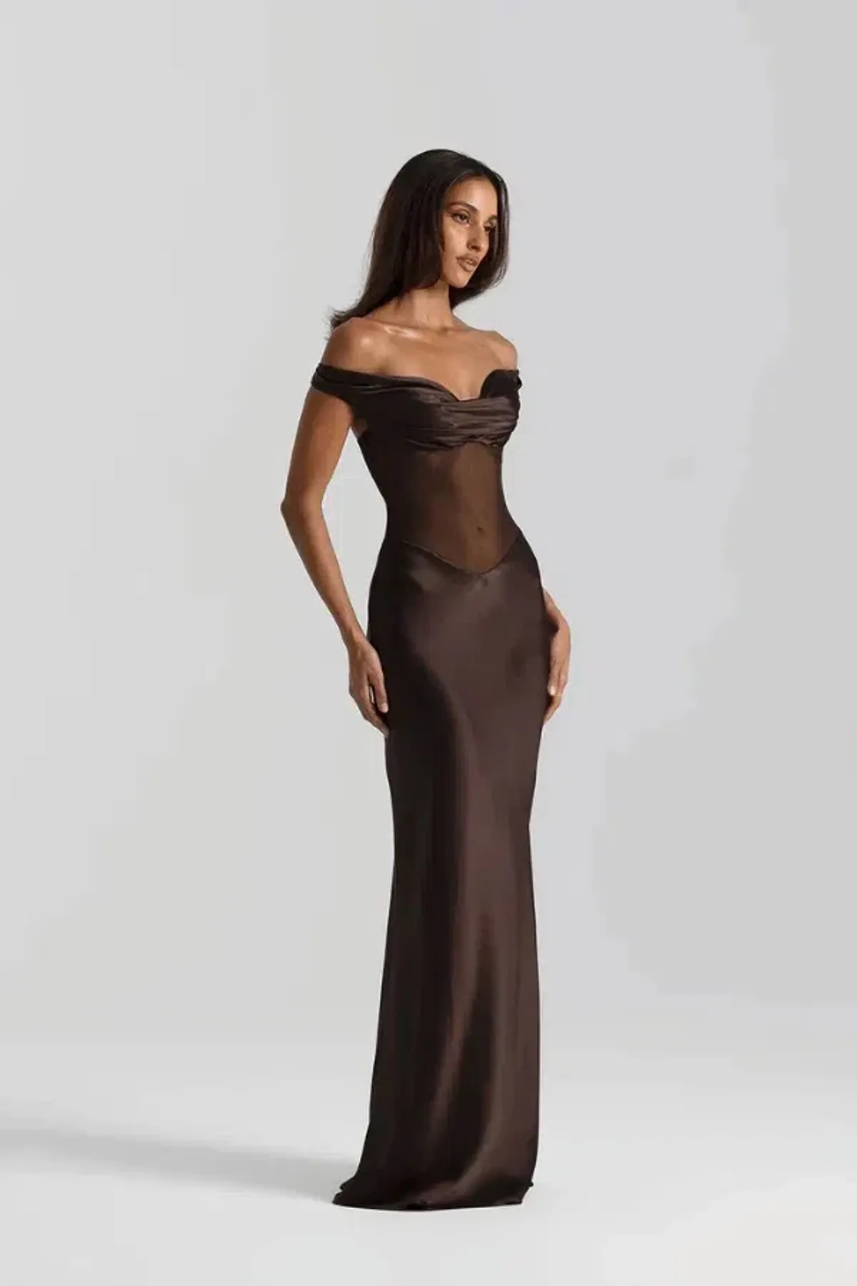 Natalie Rolt Gwyneth Gown Espresso Size 8 - Image 1