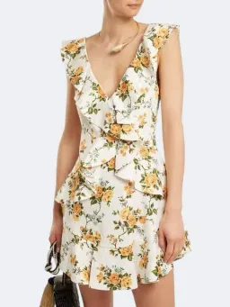 Zimmermann Golden Flutter Mini Dress Size 1 / AU 10 / M for rent on The Volte - image 2