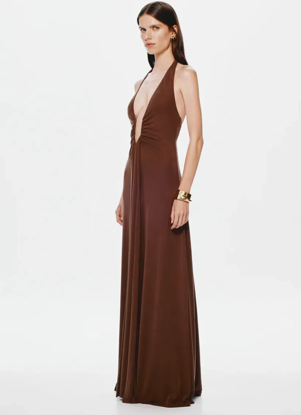 Misha Jennifer Cupro Maxi Brown S AU8 - Image 2