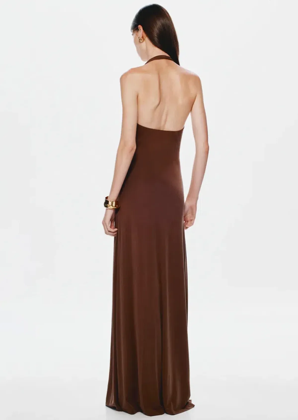 Misha Jennifer Cupro Maxi Brown M AU10 - Image 3