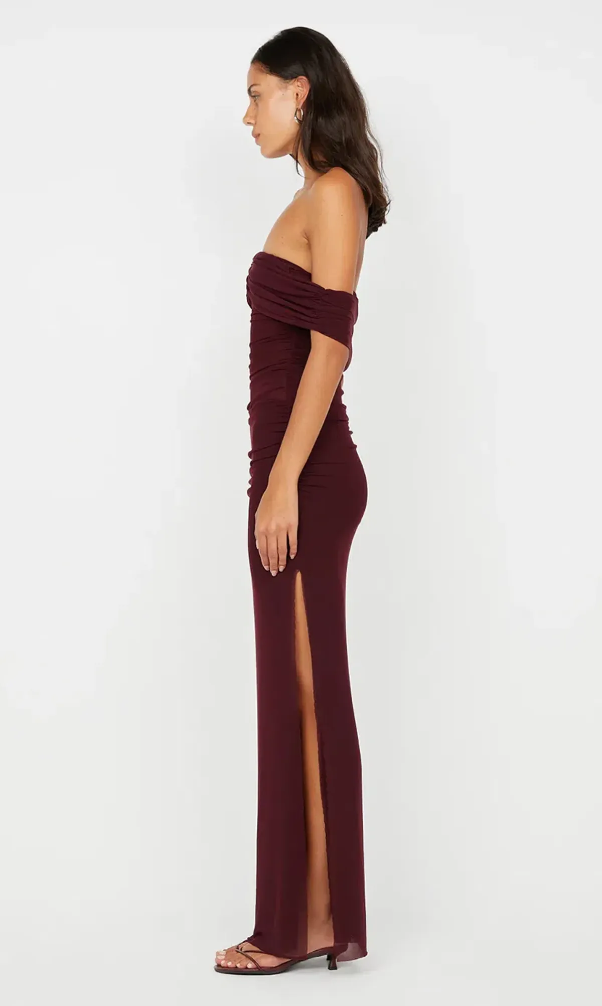 Bec & Bridge Poppy Gathered Maxi Dress Plum Size 6 - Image 3