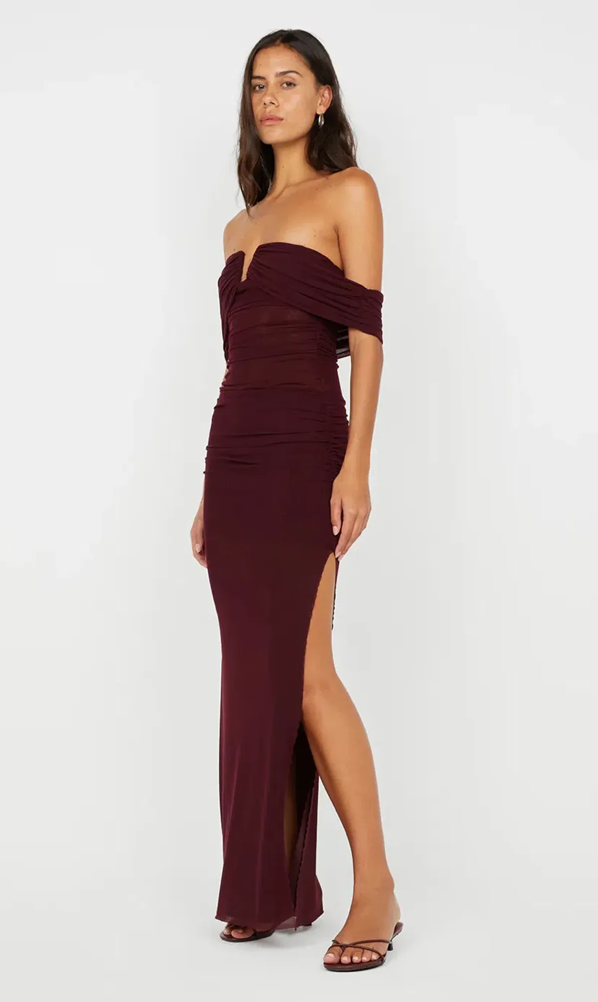 Bec & Bridge Poppy Gathered Maxi Dress Plum Size 6 - Image 2