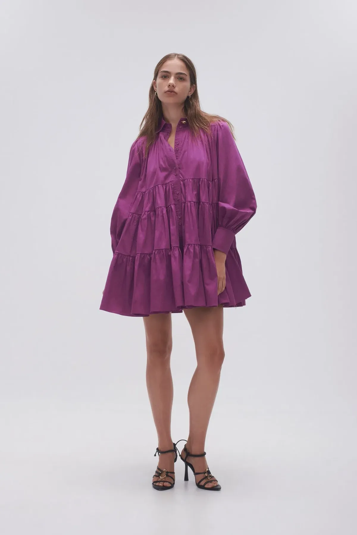 AJE VIE SMOCK DRESS PLUM PURPLE SIZE 16 - Image 2