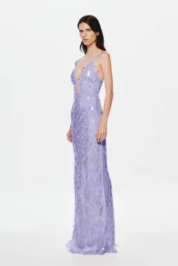 Misha The Sapphire Sequin Dress in Lilac Sz XS for rent on The Volte - image 2
