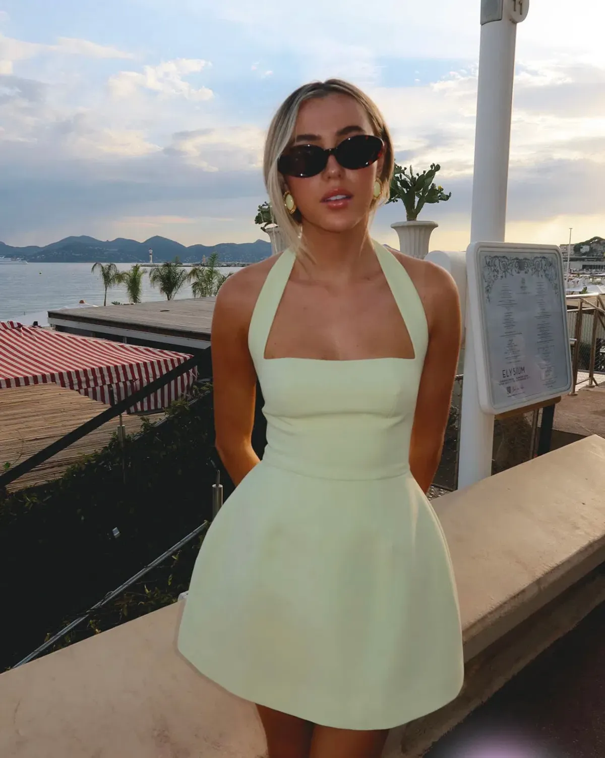 Odd Muse Ultimate Muse Structured Mini Dress Lime Cream - Image 4